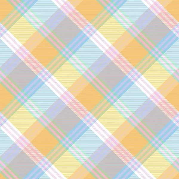 Rainbow Pastel Diagonal Plaid Tartan Текстурированный Бесшовный Дизайн Шаблона Подходит — стоковый вектор
