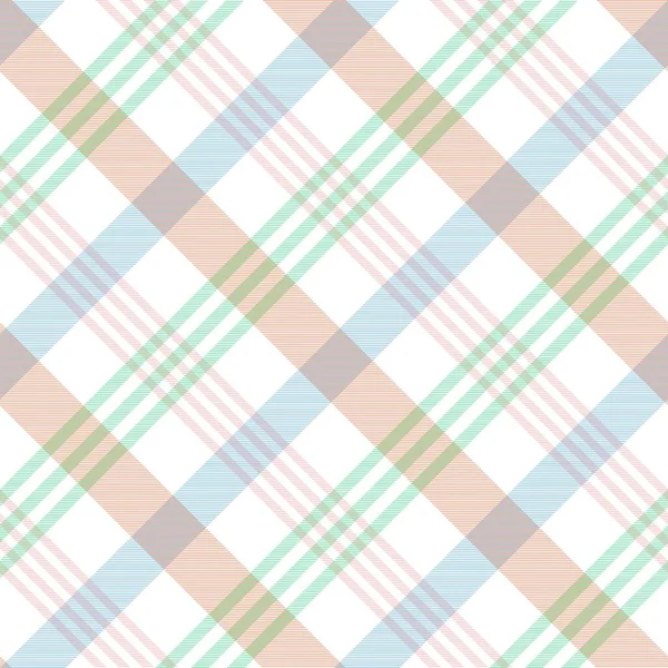 Rainbow Pastel Diagonal Plaid Tartan Текстурированный Бесшовный Дизайн Шаблона Подходит — стоковый вектор