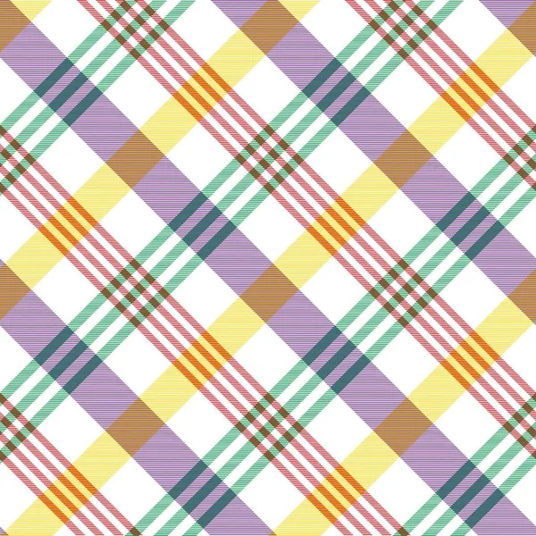 Rainbow Diagonal Plaid Tartan Textured Seamless Pattern Design Suitable Fashion — Stock Vector