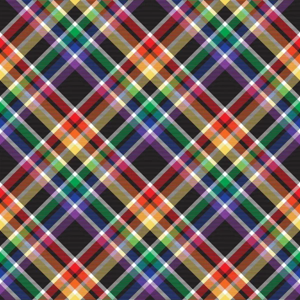 Rainbow Diagonal Plaid Tartan Tekstur Desain Pola Mulus Cocok Untuk - Stok Vektor