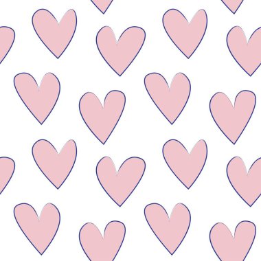 Kalp şeklinde fırça darbesi moda tekstil, grafik ve el sanatları için kusursuz desen tasarımı