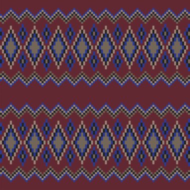 Örgü, moda tekstili ve grafikler için argyle Fair Island kusursuz desen tasarımı