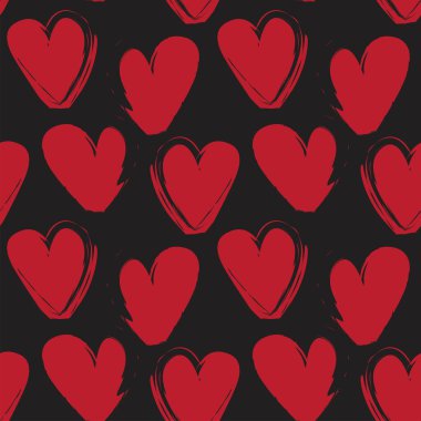 Kalp şeklinde fırça darbesi moda tekstil, grafik ve el sanatları için kusursuz desen tasarımı