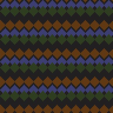 Örgü, moda tekstili ve grafikler için argyle Fair Island kusursuz desen tasarımı