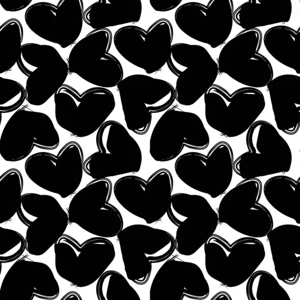 Heart Shaped Brush Stroke Seamless Pattern Design Fashion Textiles Graphics — Stockový vektor