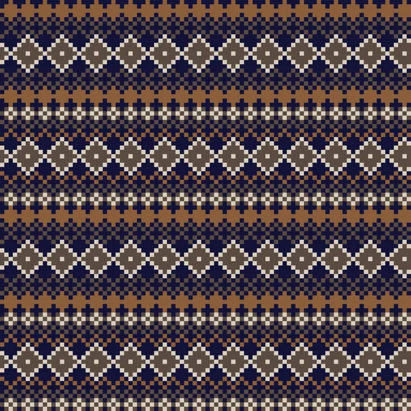 Örgü Moda Tekstili Grafikler Için Argyle Fair Island Kusursuz Desen — Stok Vektör