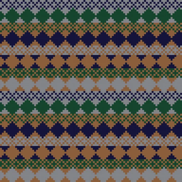 Argyle Fair Isle Design Motif Sans Couture Pour Tricot Textile — Image vectorielle