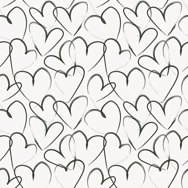 Heart Shaped Brush Stroke Seamless Pattern Design Fashion Textiles Graphics — Vettoriale Stock