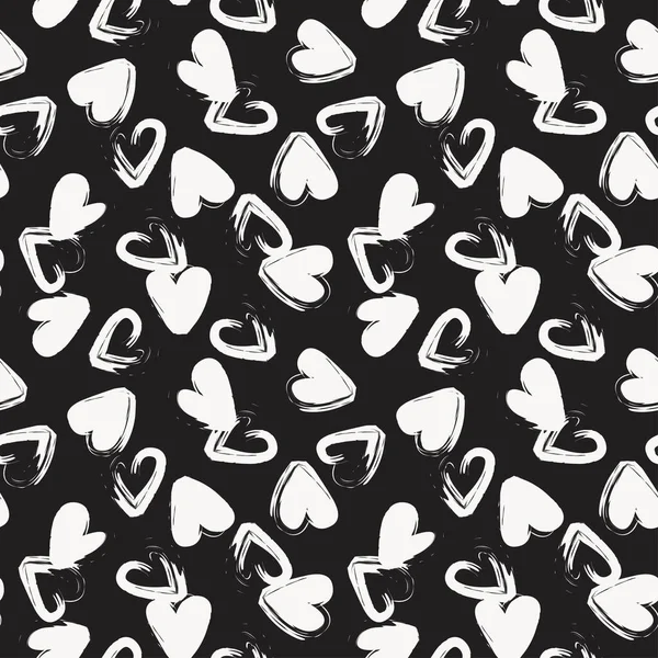 Heart Shaped Brush Stroke Seamless Pattern Design Fashion Textiles Graphics — Stockvektor