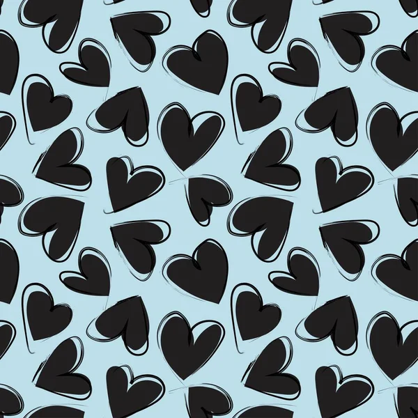 Heart Shaped Brush Stroke Seamless Pattern Design Fashion Textiles Graphics — Wektor stockowy