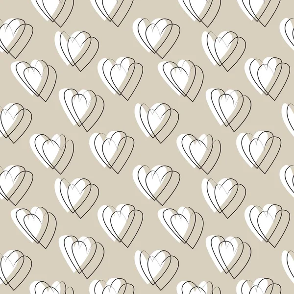 Pincel Forma Corazón Diseño Patrón Sin Costuras Para Textiles Moda — Vector de stock