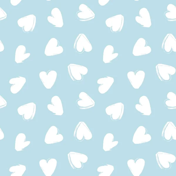 Heart Shaped Brush Stroke Seamless Pattern Design Fashion Textiles Graphics — Stockvektor