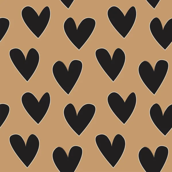 Heart Shaped Brush Stroke Seamless Pattern Design Fashion Textiles Graphics — Stockový vektor