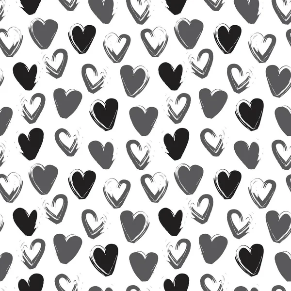 Heart Shaped Brush Stroke Seamless Pattern Design Fashion Textiles Graphics — Stockvektor
