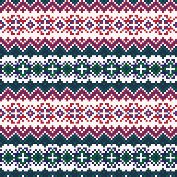 Snowflake Fair Isle Pattern Design Fashion Textiles Knitwear Graphics — Stock Vector