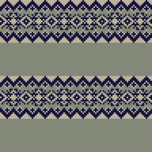 Snowflake Fair Isle Pattern Design Fashion Textiles Knitwear Graphics — 스톡 벡터