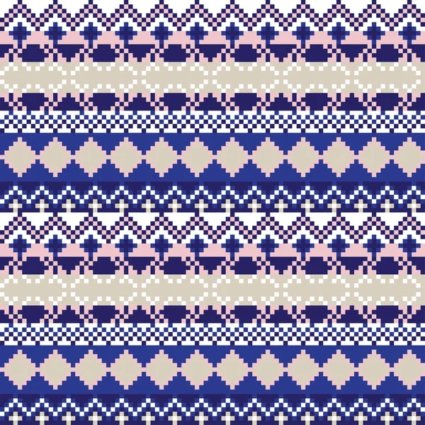 Snowflake Fair Isle Pattern Design Fashion Textiles Knitwear Graphics — 스톡 벡터