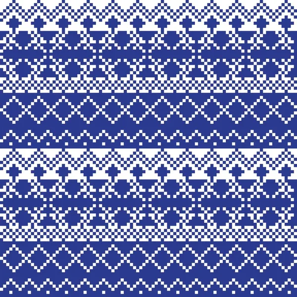 Snowflake Fair Isle Pattern Design Fashion Textiles Knitwear Graphics — Stock Vector