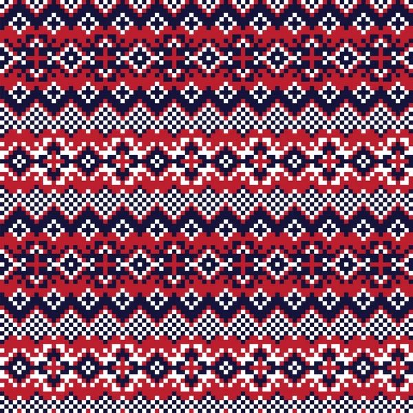 Snowflake Fair Isle Pattern Design Fashion Textiles Knitwear Graphics — 스톡 벡터