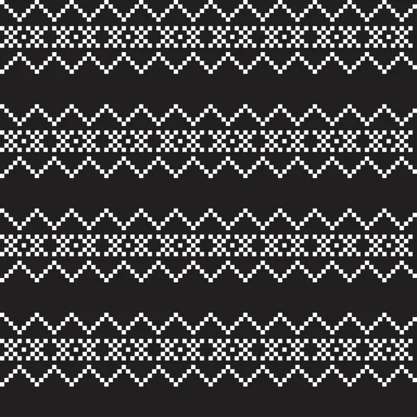 ファッション繊維 ニットウェア グラフィックのためのスノーフレークフェアアイルパターンデザイン — ストックベクタ