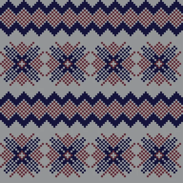 Snowflake Fair Isle Pattern Design Fashion Textiles Трикотаж Graphics Элементы — стоковый вектор