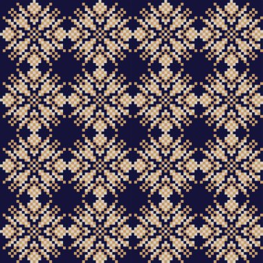 Moda tekstil ürünleri, örgü giysileri ve grafikler için kar tanesi desenli ada deseni tasarımı. Ögeler değiştirilebilir.