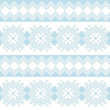 Moda tekstil ürünleri, örgü giysileri ve grafikler için kar tanesi desenli ada deseni tasarımı. Ögeler değiştirilebilir.