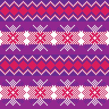 Moda tekstil ürünleri, örgü giysileri ve grafikler için kar tanesi desenli ada deseni tasarımı. Ögeler değiştirilebilir.