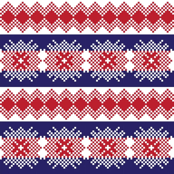 Snowflake Fair Isle Pattern Design Fashion Textiles Knitwear Graphics Elements — Stock Vector