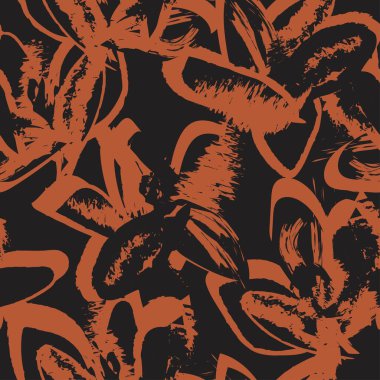 Moda tekstil, grafik, arka plan ve el sanatları için kusursuz desenli fırça darbeleri