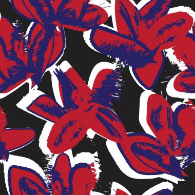 Moda tekstil, grafik, arka plan ve el sanatları için kusursuz desenli fırça darbeleri