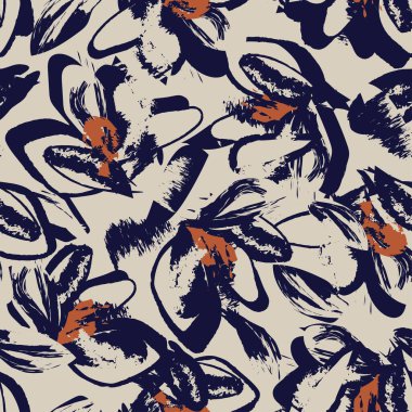 Moda tekstil, grafik, arka plan ve el sanatları için kusursuz desenli fırça darbeleri