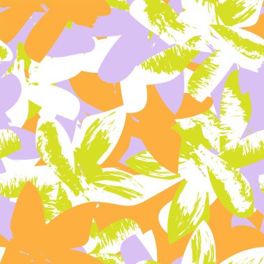 Moda tekstil, grafik, arka plan ve el sanatları için kusursuz desenli fırça darbeleri