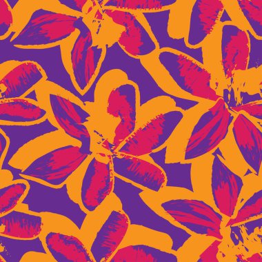 Moda tekstil, grafik, arka plan ve el sanatları için kusursuz desenli fırça darbeleri