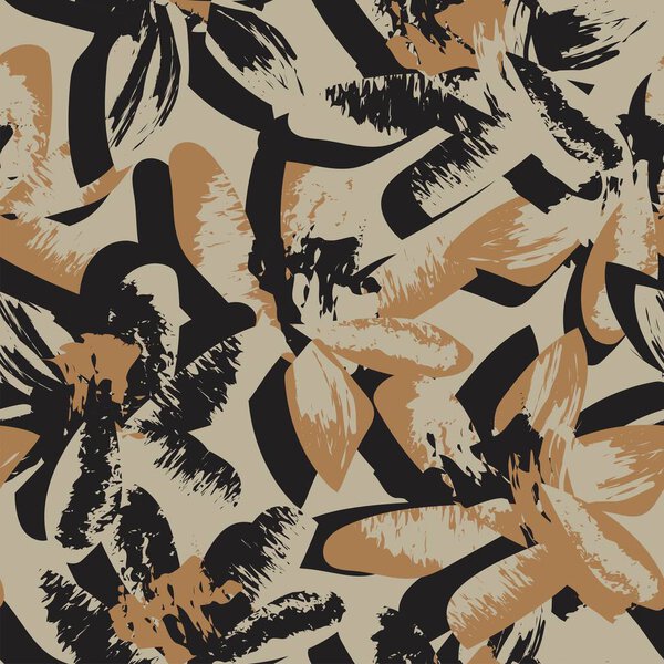 Floral brush strokes seamless pattern design for fashion textiles, graphics, backgrounds and crafts