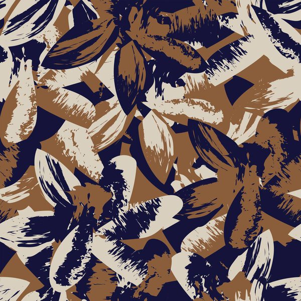 Floral brush strokes seamless pattern design for fashion textiles, graphics, backgrounds and crafts
