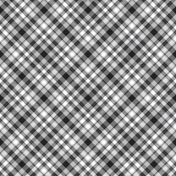 Black White Chevron Plaid Tartan Textured Seamless — стоковий вектор