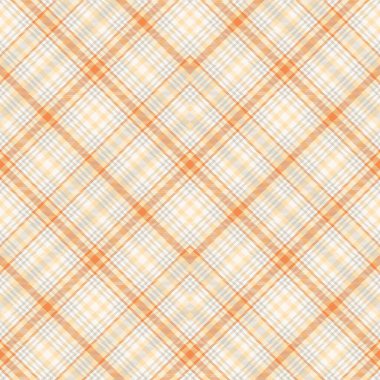 Turuncu Sembol Ekoseli Tartan. Moda tekstil ve grafikleri için uygun desensiz desen tasarımı.