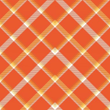 Turuncu Sembol Ekoseli Tartan. Moda tekstil ve grafikleri için uygun desensiz desen tasarımı.