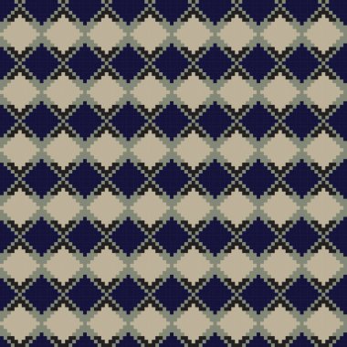 Örgü, moda tekstili ve grafikler için argyle Fair Island kusursuz desen tasarımı