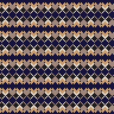 Örgü, moda tekstili ve grafikler için argyle Fair Island kusursuz desen tasarımı