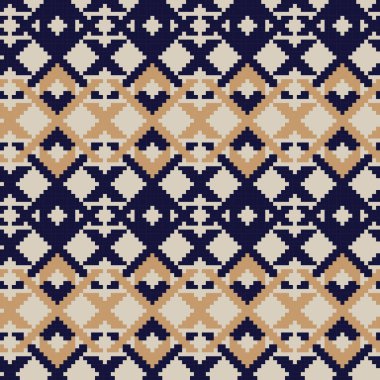 Örgü, moda tekstili ve grafikler için argyle Fair Island kusursuz desen tasarımı