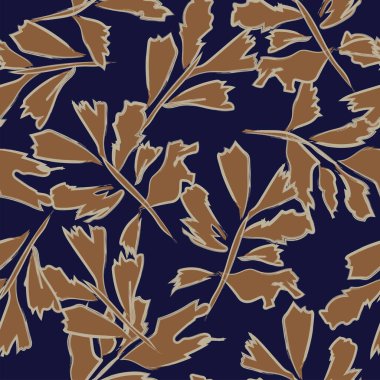 Moda tekstil, grafik ve el sanatları için Tropik Yaprak desenli fırça darbeleri