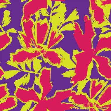 Moda tekstil, grafik, arka plan ve el sanatları için kusursuz desenli fırça darbeleri