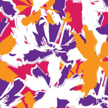 Moda tekstil, grafik, arka plan ve el sanatları için kusursuz desenli fırça darbeleri