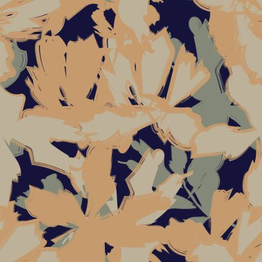 Moda tekstil, grafik, arka plan ve el sanatları için kusursuz desenli fırça darbeleri