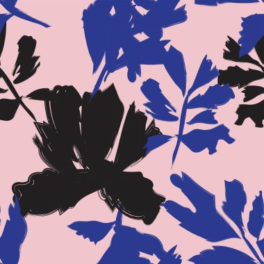 Moda tekstil, grafik, arka plan ve el sanatları için kusursuz desenli fırça darbeleri