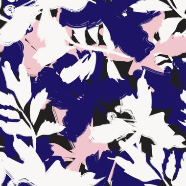 Moda tekstil, grafik, arka plan ve el sanatları için kusursuz desenli fırça darbeleri