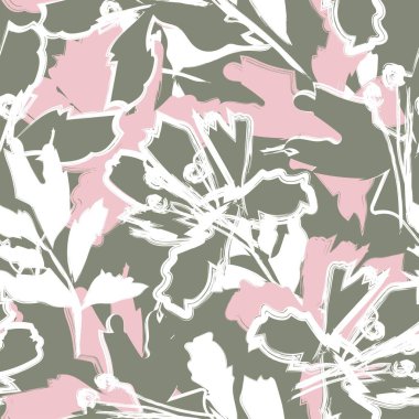 Moda tekstil, grafik, arka plan ve el sanatları için kusursuz desenli fırça darbeleri