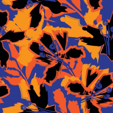 Moda tekstil, grafik, arka plan ve el sanatları için kusursuz desenli fırça darbeleri